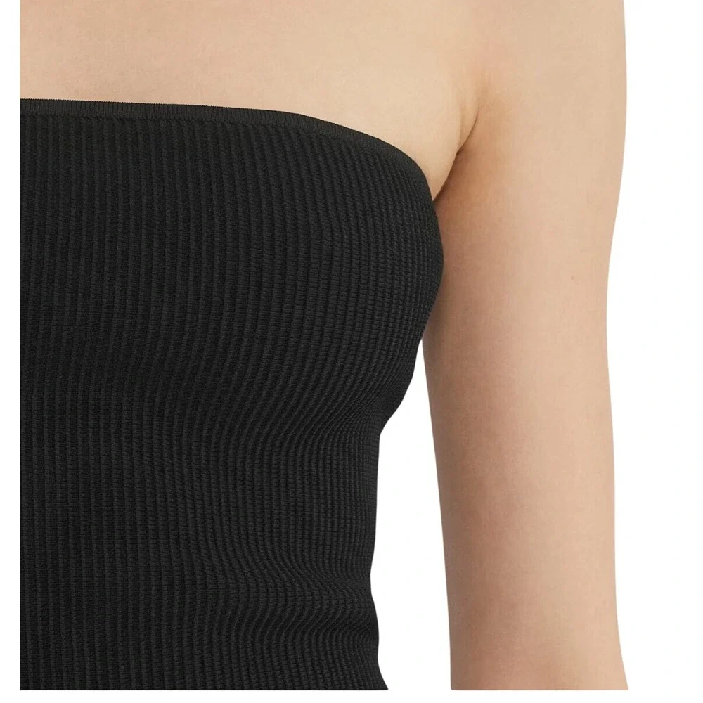 Aritzia Babaton Sculpt Knit Tube Top Black 2XS Strapless Ribbed Bodice